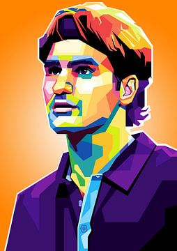 Roger Federer  pop art sur andrean