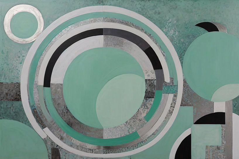 Geometric abstract design mint green by Art & Soul Creations