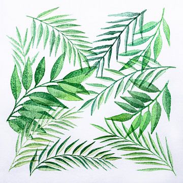 Tropical leaves | Watercolour Painting by WatercolorWall