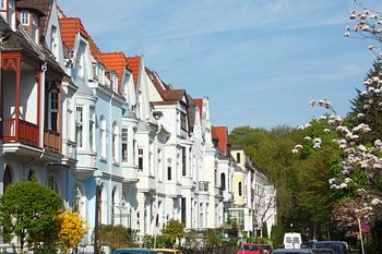 Oude huizen in Bremen-Schwachhausen, Bremen, Duitsland, Europa I Oude huizen in Bremen-Schwachhausen