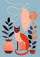Still life with cat (02), Boho, Retro