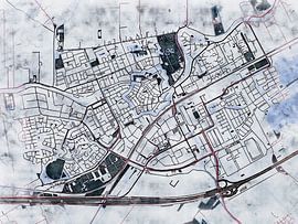 Map of Woerden with the style 'White Winter' by Maporia
