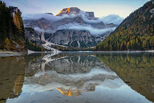 zonsopgang in de Dolomieten