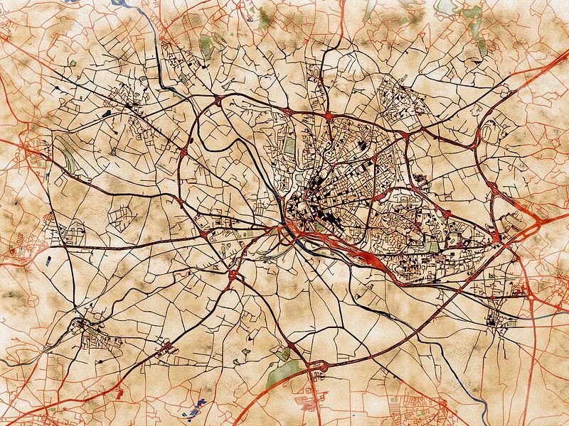 Map of Béziers with the style 'Serene Summer' by Maporia