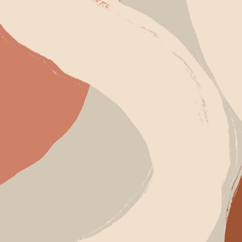 Abstracte kunst. Lijnen in terracotta, wit en grijs
