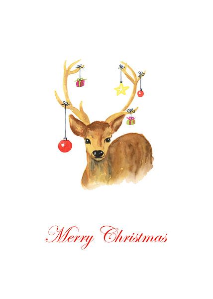Frohe Weihnachten Weihnachtshirsch von Karen Kaspar