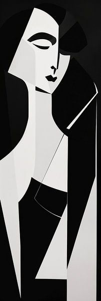 Abstract portrait of a woman in black and white by Poster Art Shop
