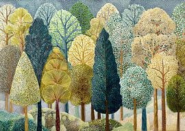 Trees Painting | Forest Vibes by Flower Studio