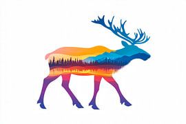 Bunter Rentiertraum von Poster Art Shop