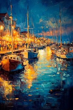 Harbour in the evening by Poster Art Shop