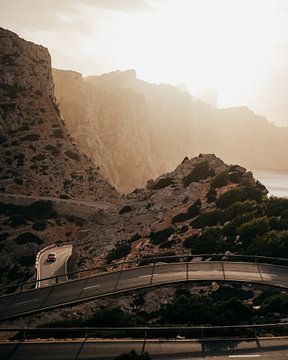 Car on Mallorca's mountain roads by Dayenne van Peperstraten