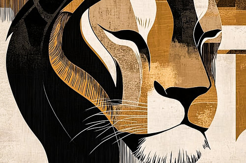 Art deco lion wall decoration