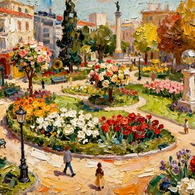 Lebendiger Frühlingspark – Impressionistische Stadtoase in voller Blüte von Kristin M