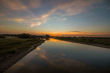 Sunset from the old railroad bridge in Deventer by Royvs Fotografie