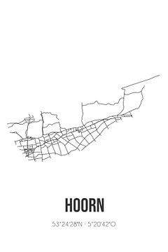 Hoorn (Fryslan) | Landkaart | Zwart-wit van Rezona