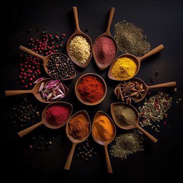 Spices on ladles round by TheXclusive Art
