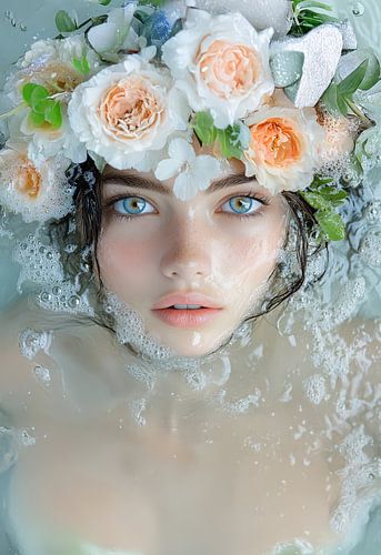 woman with flowers metropolitan style