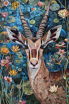 Schilderij Antilope van Abstract Schilderij