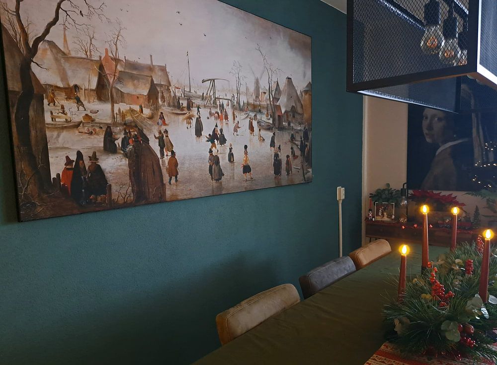 Skating in a village, Hendrick Avercamp 