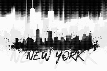 Graphic Art NYC Skyline II | schwarz   von Melanie Viola