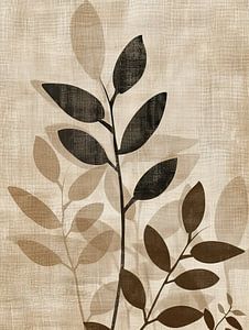 Pflanzenmalerei Minimalistisch | Erdtöne in Harmonie