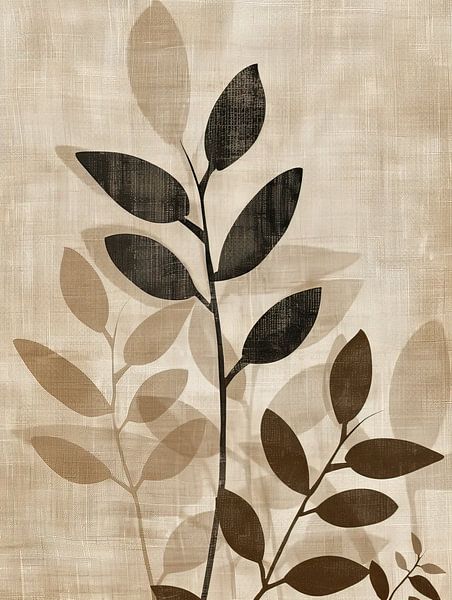 Plant painting Minimalist | Earth Tones in Harmony by Modern Collection