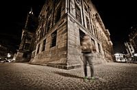 paleis op de dam bij nacht