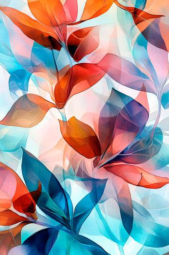 Kleurrijke abstracte plantenpatronen