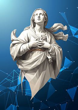 Statue des Engels „Blessed Soul“ Lowpoly von Low Profile