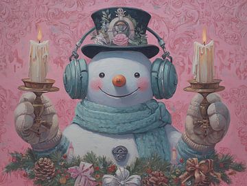 Bougie bonhomme de neige