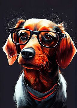 Hipster dog Fin #dog von JBJart Justyna Jaszke