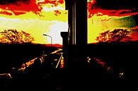 Zonsondergang in het raam van Geert Heldens thumbnail