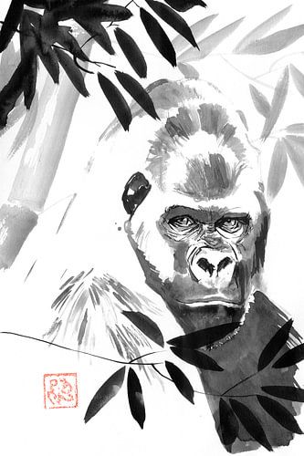 Gorilla im Bambus von Péchane Sumie