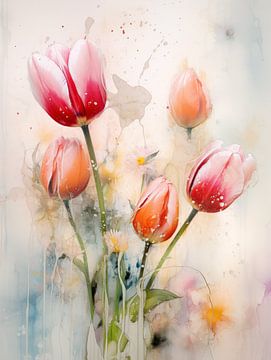 Tulipes en caractère abstrait