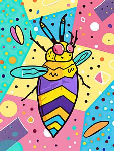 Peinture abeille abstraite | Abeille dans boîte à pansements