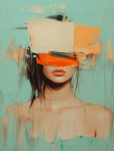 Modernes und abstraktes Porträt von Carla Van Iersel