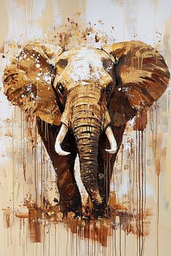 Dynamisch olifant schilderij op doek van Imperial Art House