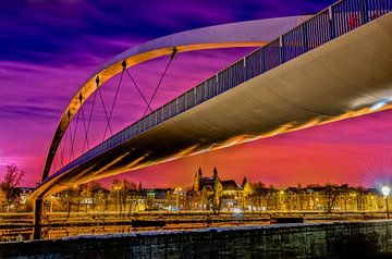 The high bridge in Maastricht by night by Photography by Karim