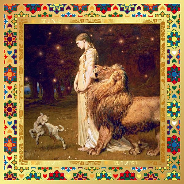 S.F. Remastered Version von Una and the Lion von Briton Rivière von Silver Fox Art Decor