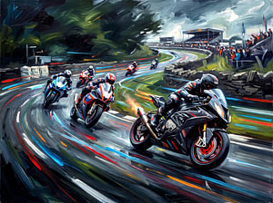 BMW rast durch die TT-Bergkurve