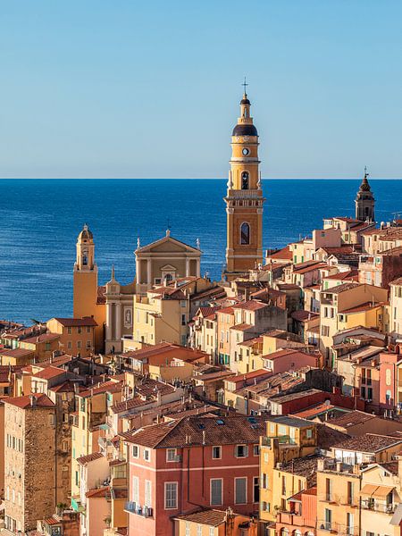 Old town of Menton on the Côte d'Azur in France by Werner Dieterich