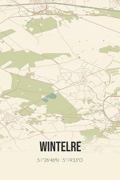 Vintage map of Wintelre (North Brabant) by Rezona