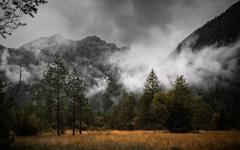Low-hanging clouds in the Dolomites, Italy by Michael Fousert