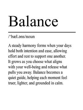 Balance Definition – White von WordsThatInspire