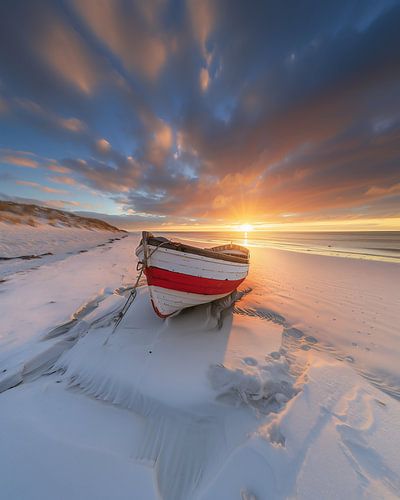 Boat, calm, empty ocean