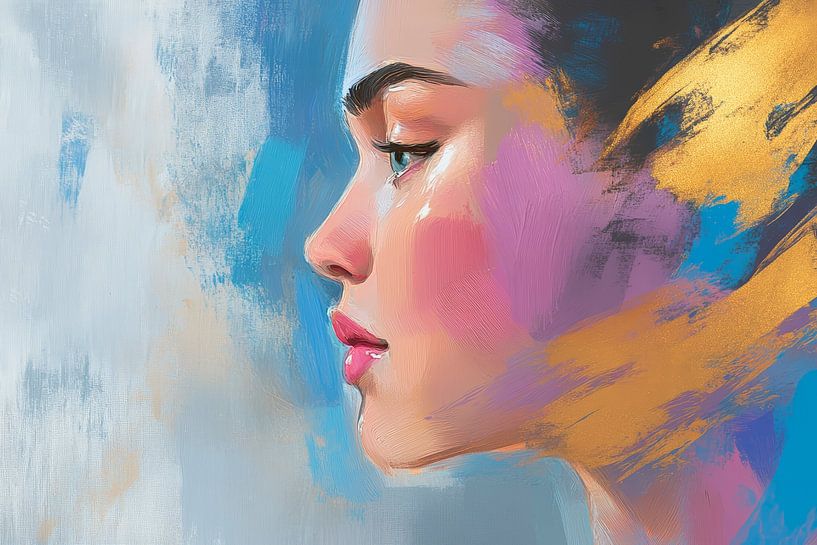 Portrait of a woman in soft colours by Poster Art Shop