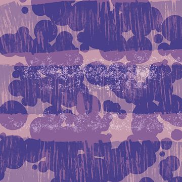 Paarse regen. Modern abstract kleurrijk landschap in paars en roze. van Dina Dankers