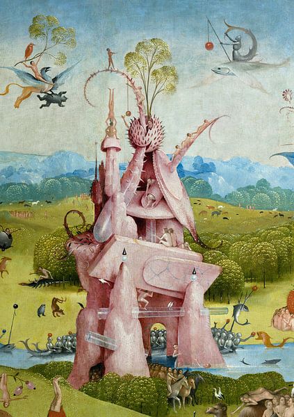 Jheronimus Bosch. Tuin der Lusten, detail van 1000 Schilderijen