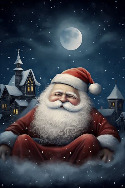 Kerstman mediteert van Heike Hultsch