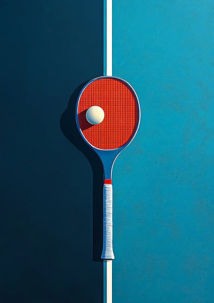 Minimalistische Pickleball Paddel &amp; Ball Kunst von Lufy